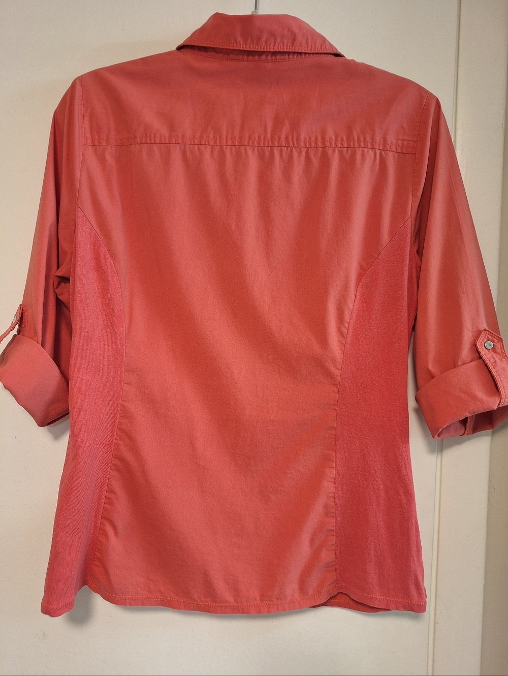 🌟3/$15🌟 Zac & Rachel Fitted Coral Button Front Shirt with pockets Large - Picture 4 of 4